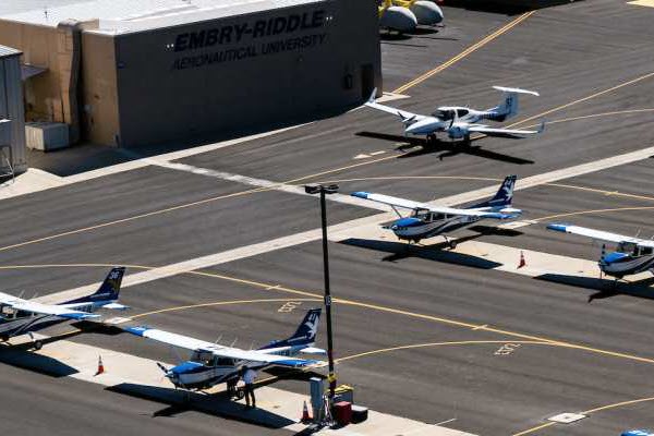 small aircraft are parked at the Prescott Regional Airport